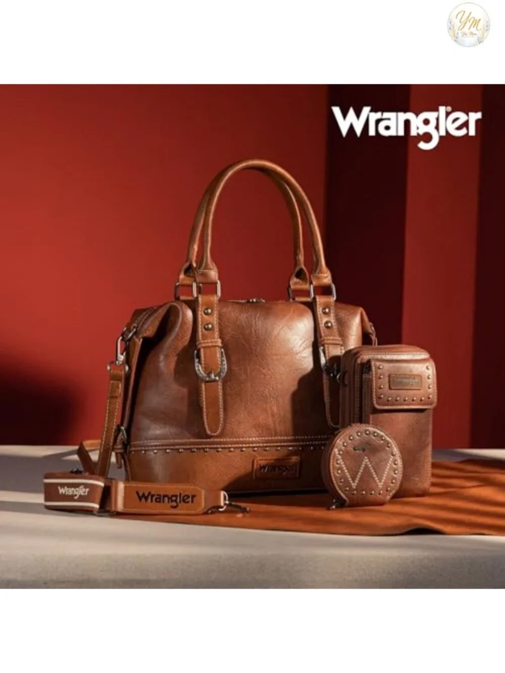 Faux Leather 3-Piece Doctor Bag Set with Cell Phone Bag and Coin Purse